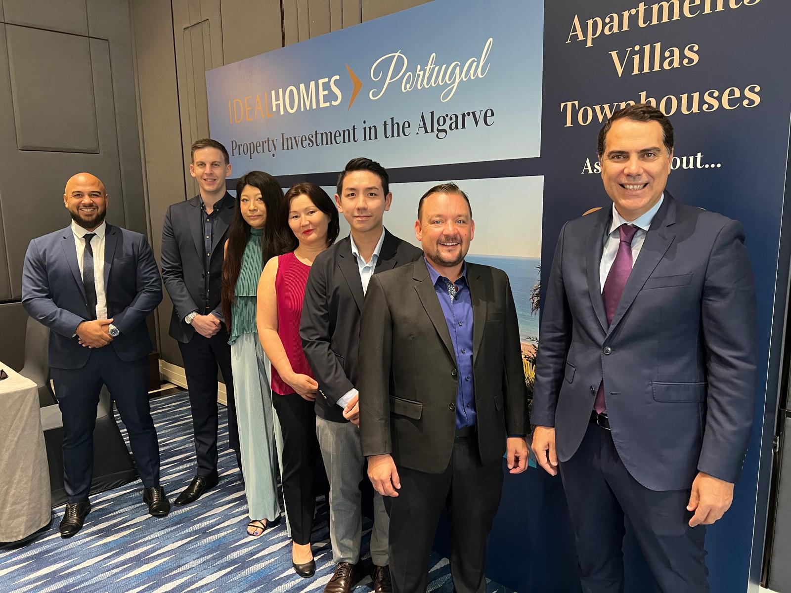 Chris White with the Ideal Homes Portugal team at a property investment event in the Algarve