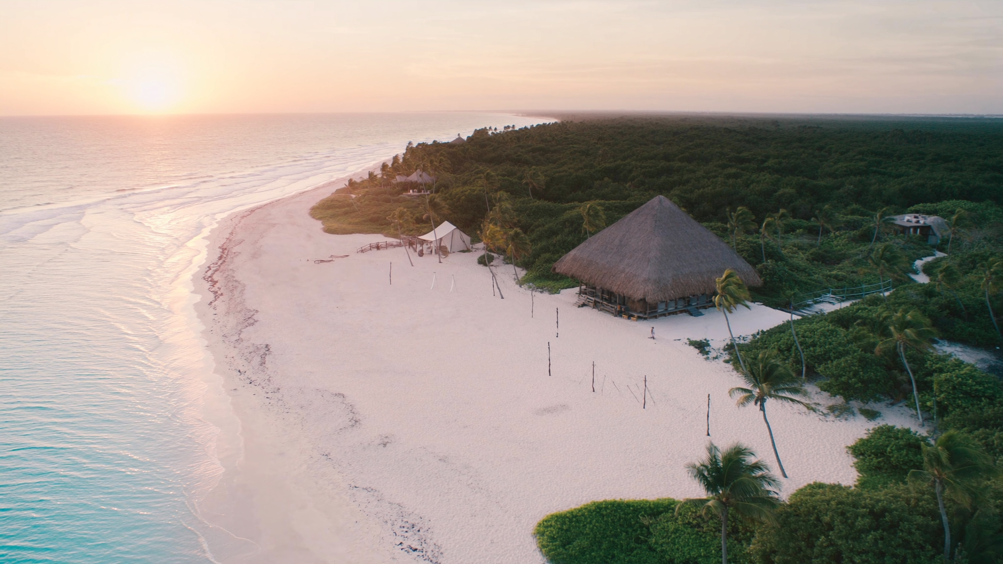 Tulum Mexico coastline at sunrise